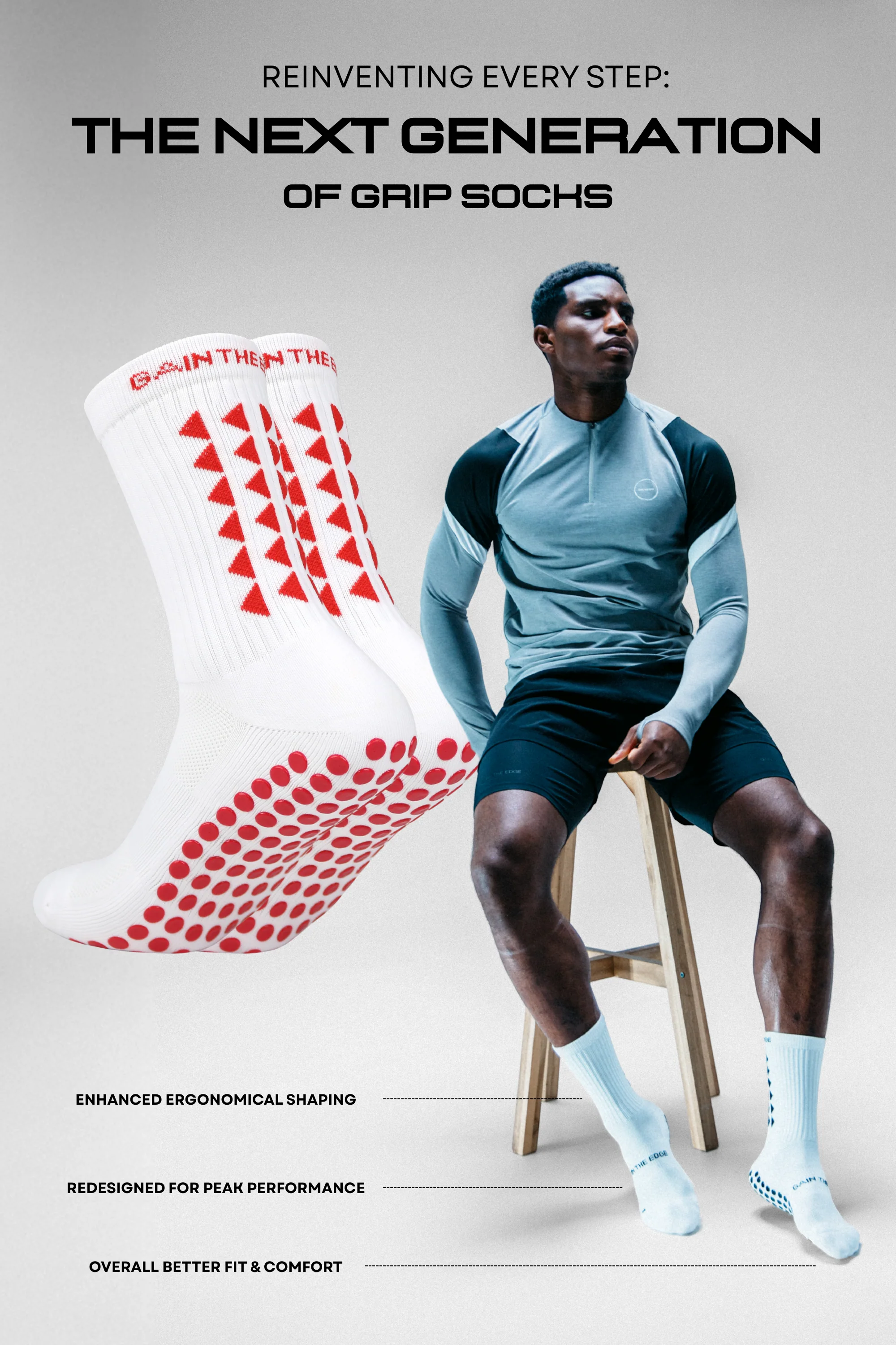 LIMITED EDITION GRIP SOCKS 3.0 - White & Red - Image 3