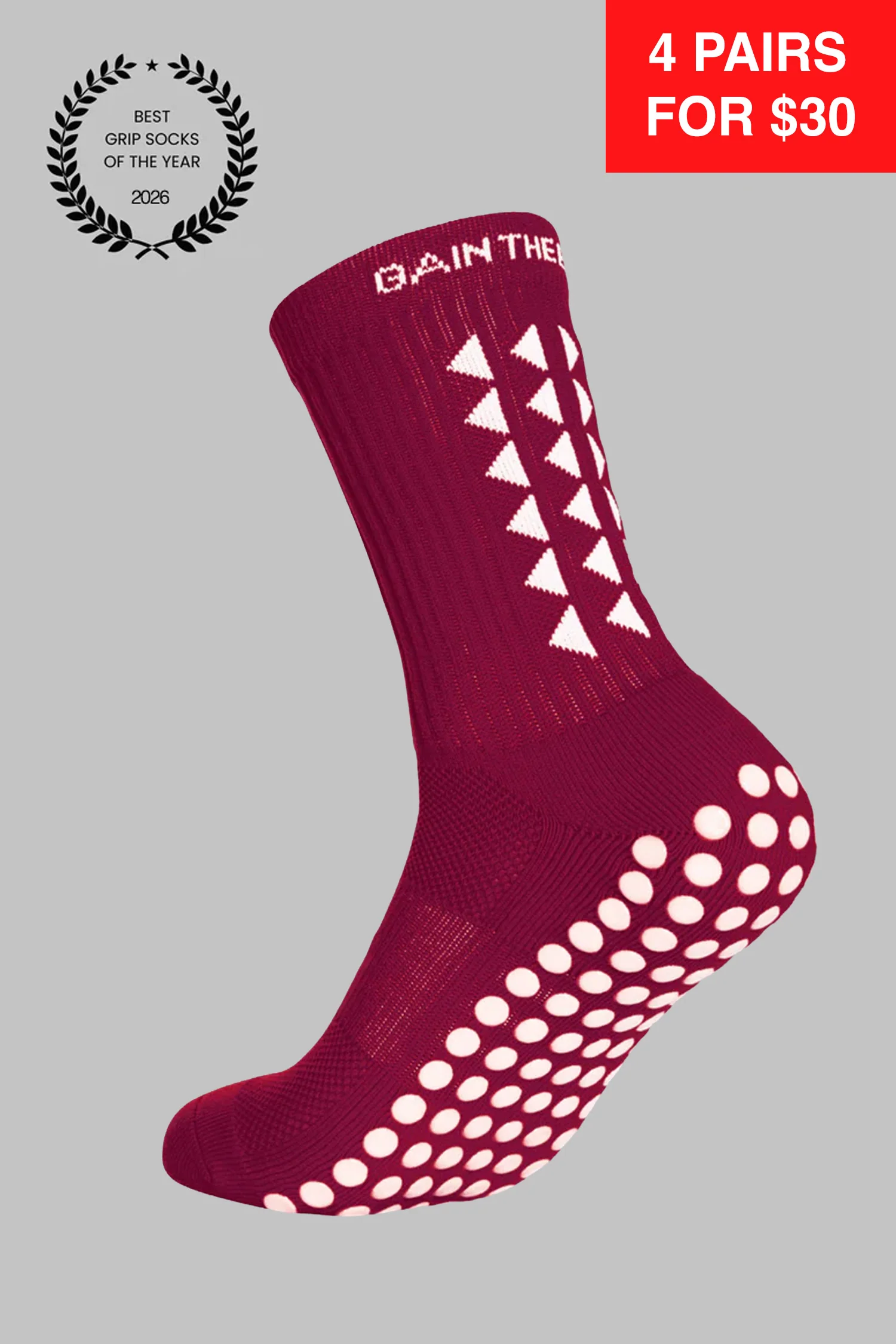 GRIP SOCKS 3.0  MidCalf Length - Maroon