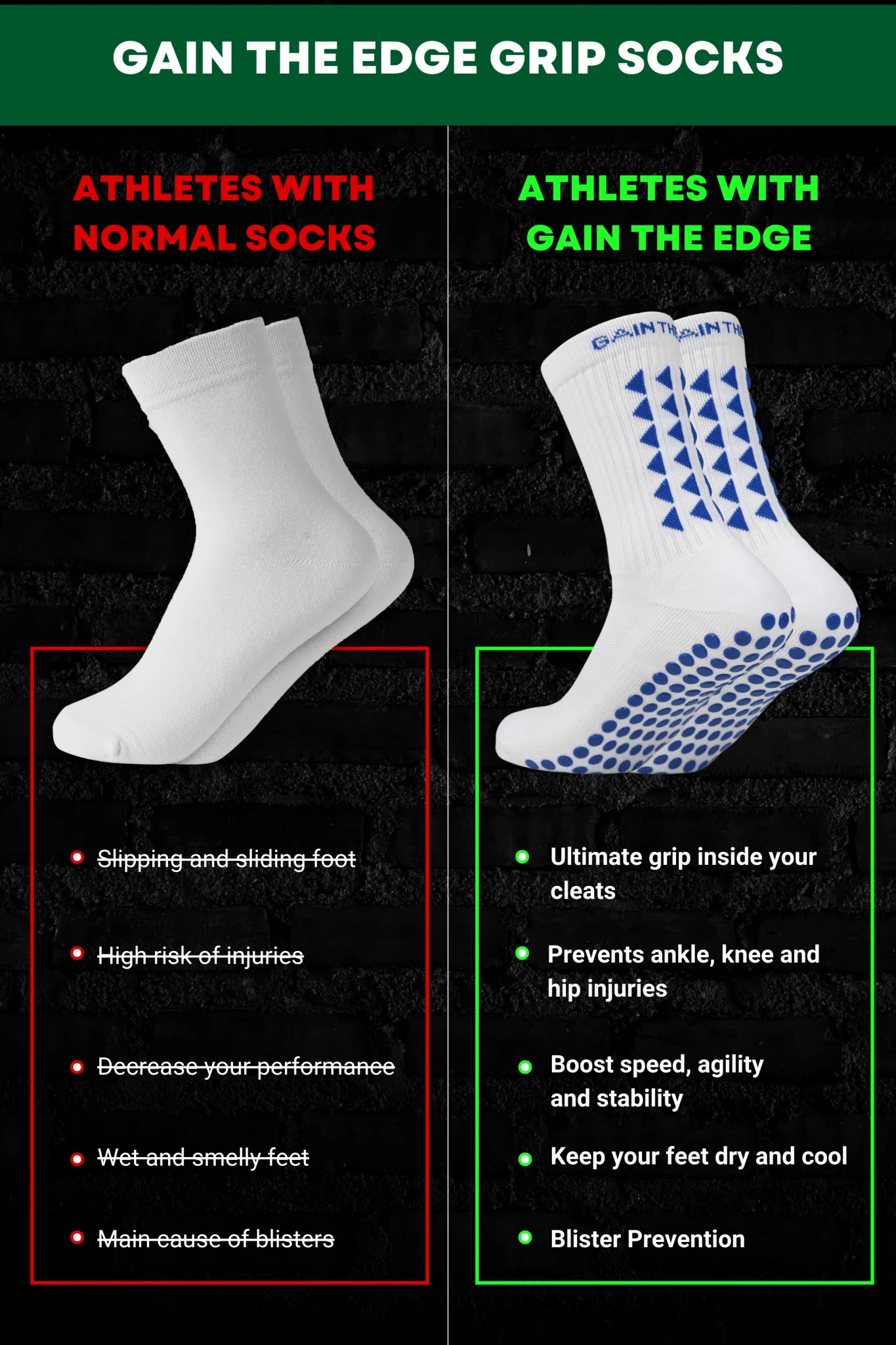 LIMITED EDITION GRIP SOCKS 3.0 - White & Blue - Image 4